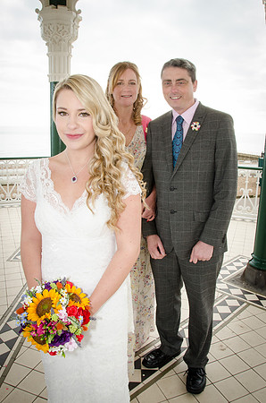 Bride With Parents, Brighton Bandstand, Sussex