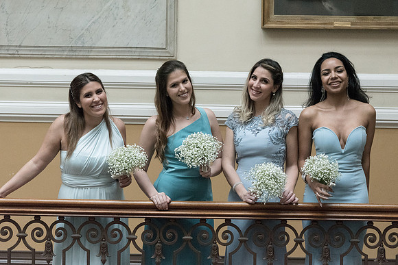 Bridesmaids Outside the Council Chamber, Brighton Town Hall, Sussex