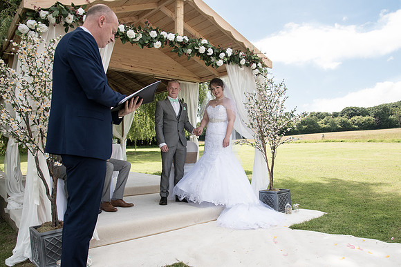 Outdoor Wedding Ceremony at Heaven Farm, East Sussex