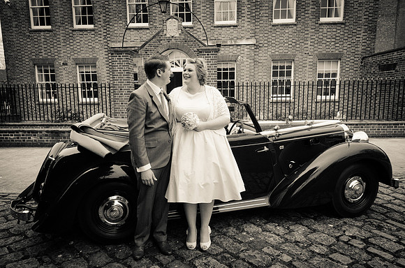 Couple with Classic Car, Portsmouth Register Office, Hampshire